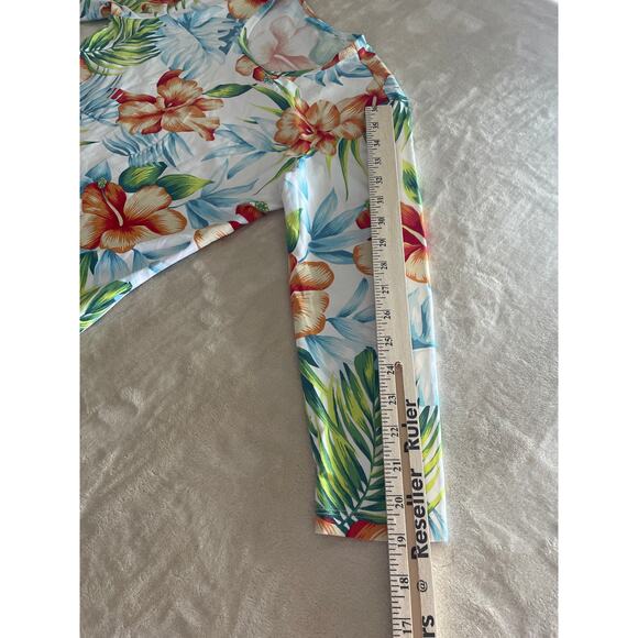 J. McLaughlin Nylon Spandex Signature Blouse 3/4 Sleeve BOTANNICA XS - Picture 4 of 6